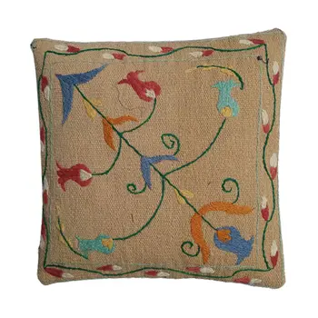 Embroidered Woolen  Myrtle Cushion Cover