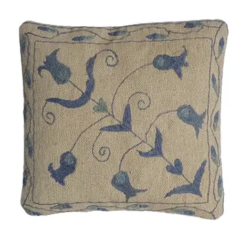 Embroidered Woolen Pine Cone  Cushion Cover