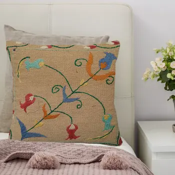 Embroidered Woolen  Myrtle Cushion Cover