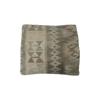 Kilim Handwoven Gray Olive  Cushion Cover