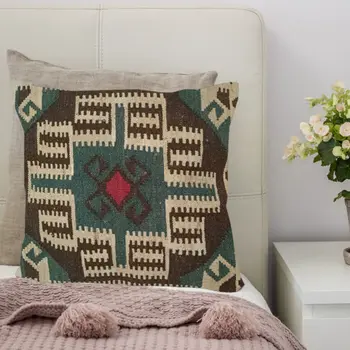Kilim Handwoven Lunar Green Cushion Cover