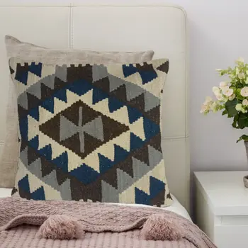 Kilim Handwoven Friar Gray Cushion Cover