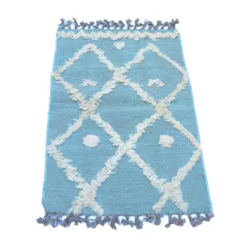 IKAT Greyish Teal Kilim Rug