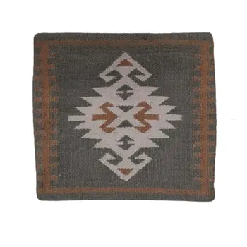 Kilim Handwoven Greyish Brown Cushion Cover