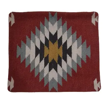 Kilim Handwoven Wine Berry Cushion Cover