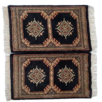 Bokhara Handknotted Black Eel Woolen Mat