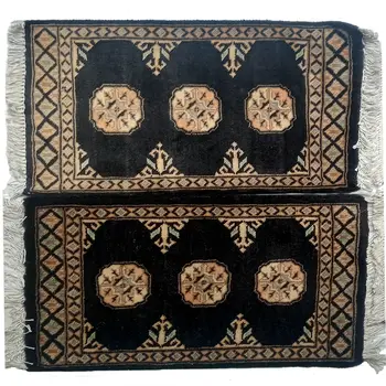Bokhara Handknotted Black Bean Woolen Mat