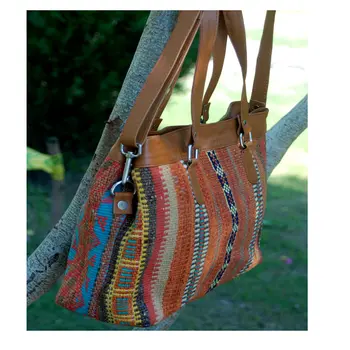 Kilim Leather Morocco Brown Bag