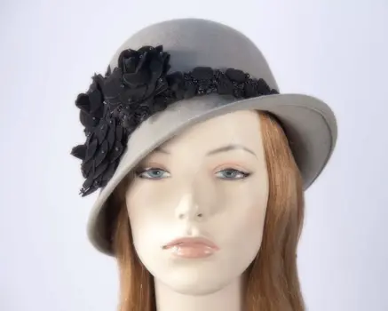 Grey ladies winter felt cloche hat buy online in Australia F573G