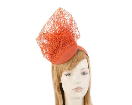 Unusual orange winter fascinator