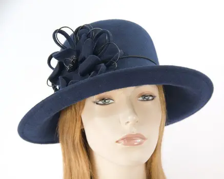 Navy felt ladies fashion hat by Max Alexander