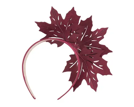 Wine laser cut maple leafs on headband