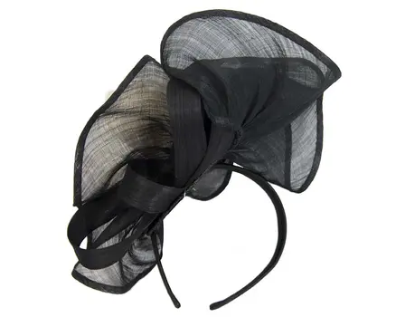 Bespoke large black & white fascinator