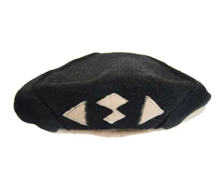 Beige & black winter french beret by Max Alexander