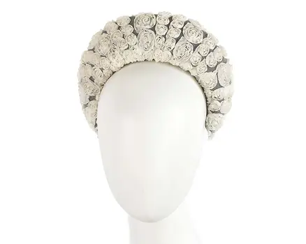 Bespoke cream headband racing fascinator by Cupids Millinery