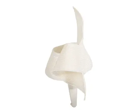 Modern white fascinator by Max Alexander
