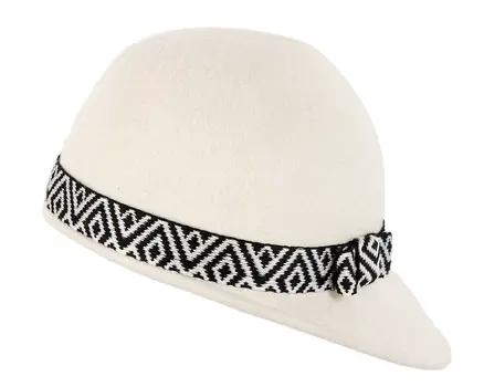 Ivory cream felt ladies fashion cap by Cupids Millinery