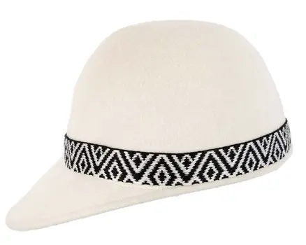Ivory cream felt ladies fashion cap by Cupids Millinery