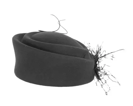 Large black winter felt pillbox hat for races buy online in Australia F572B