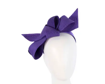 Large purple bow racing fascinator by Max Alexander