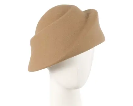 Unique beige ladies winter felt fashion hat