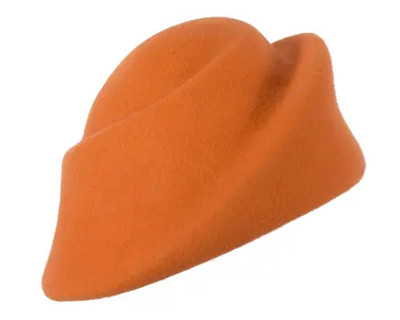 Unique orange ladies winter felt fashion hat