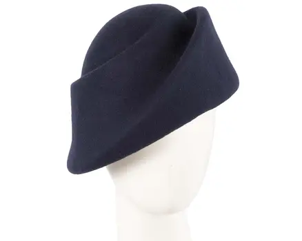 Unique navy ladies winter felt fashion hat