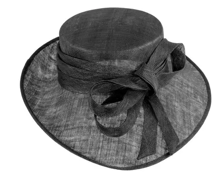 Wide brim black ladies fashion sinamay hat