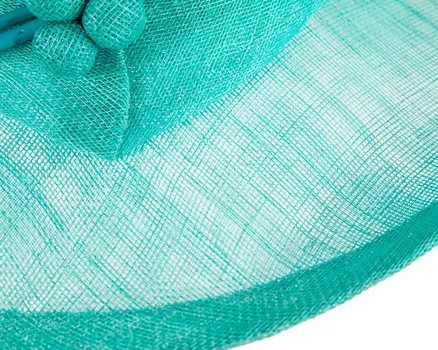 Wide brim aqua ladies fashion sinamay hat
