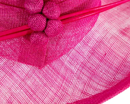 Wide brim fuchsia ladies fashion sinamay hat