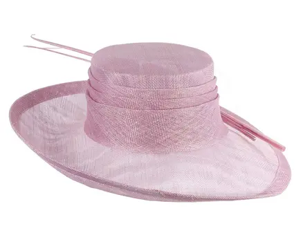 Wide brim lilac ladies fashion sinamay hat
