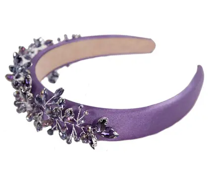 Purple crystals fascinator headband by Cupids Millinery