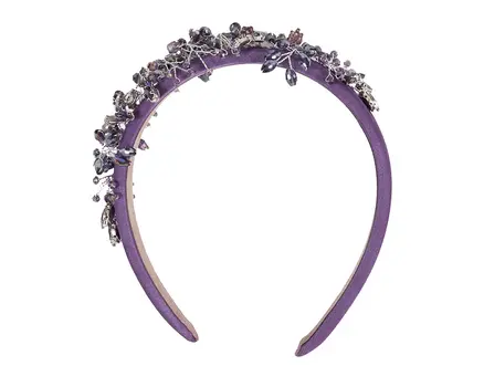 Purple crystals fascinator headband by Cupids Millinery