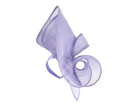 Large violet sinamay fascinator by Max Alexander