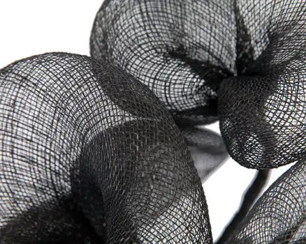 Large black sinamay flower fascinator by Max Alexander MA918