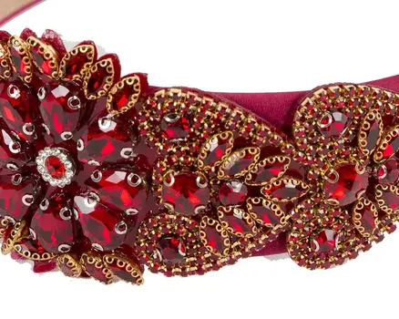 Red jewellery fascinator headband