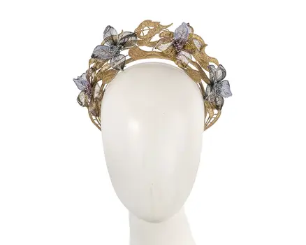 Made in Australia gold lace crown fascinator