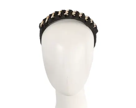 Black and gold fascinator headband