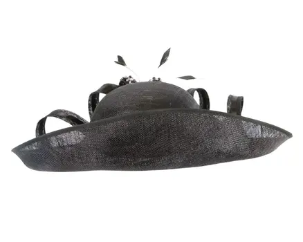 Large black sinamay fashion hat