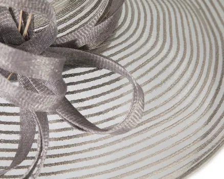 Wide brim silver ladies fashion hat