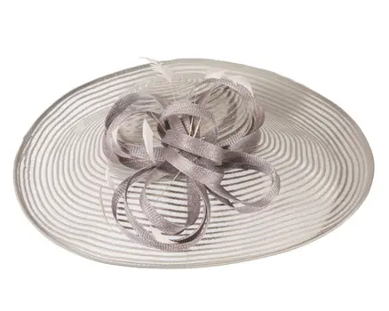 Wide brim silver ladies fashion hat