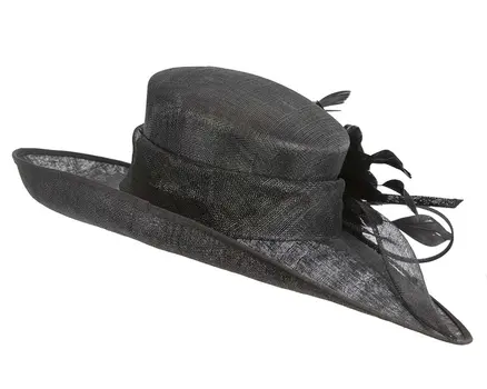 Wide brim black ladies fashion hat by Max Alexander