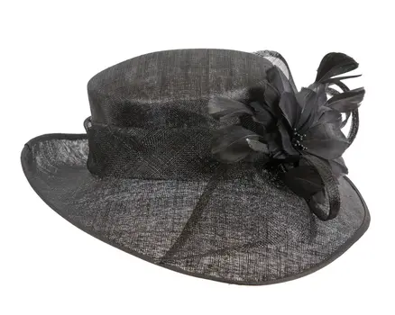 Wide brim black ladies fashion hat by Max Alexander