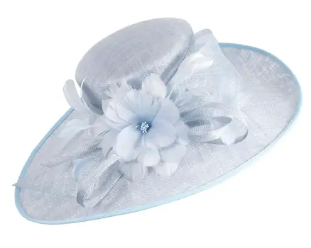 Wide brim blue ladies fashion hat by Max Alexander