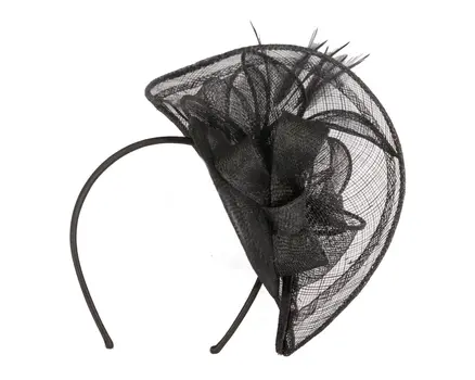 Black sinamay racing fascinator by Max Alexander