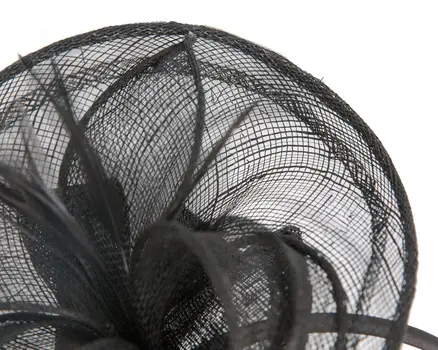 Black sinamay racing fascinator by Max Alexander