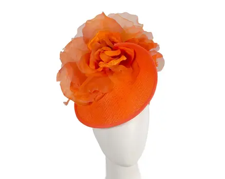 Exclusive orange fascinator with flower by Fillies Collection