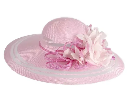 Fashion pink summer ladies hat by Cupids Millinery