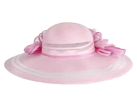 Fashion pink summer ladies hat by Cupids Millinery