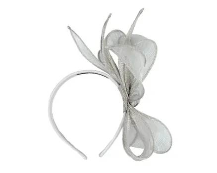 Max Alexander silver sinamay bow fascinator